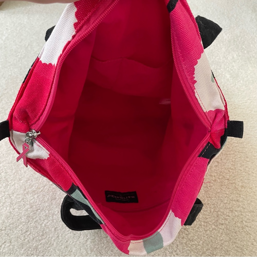 Marimekko Avon Breast Cancer Crusade Red/Pink Floral Tote Bag (Stained) - Picture 9 of 15